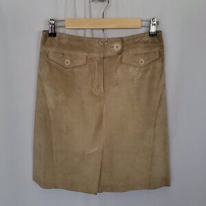 Ann Taylor Loft Suede Tan Skirt